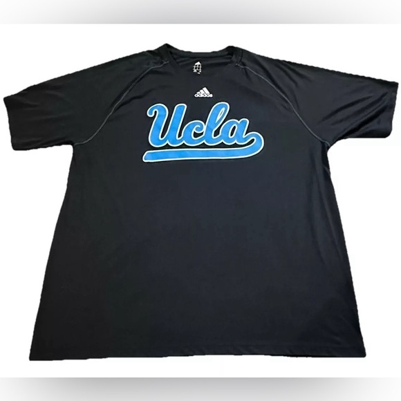 UCLA Bruins Men Shirt Black Logo Adidas Climalite Short Sleeve Crew Neck Tee XL - Picture 1 of 4
